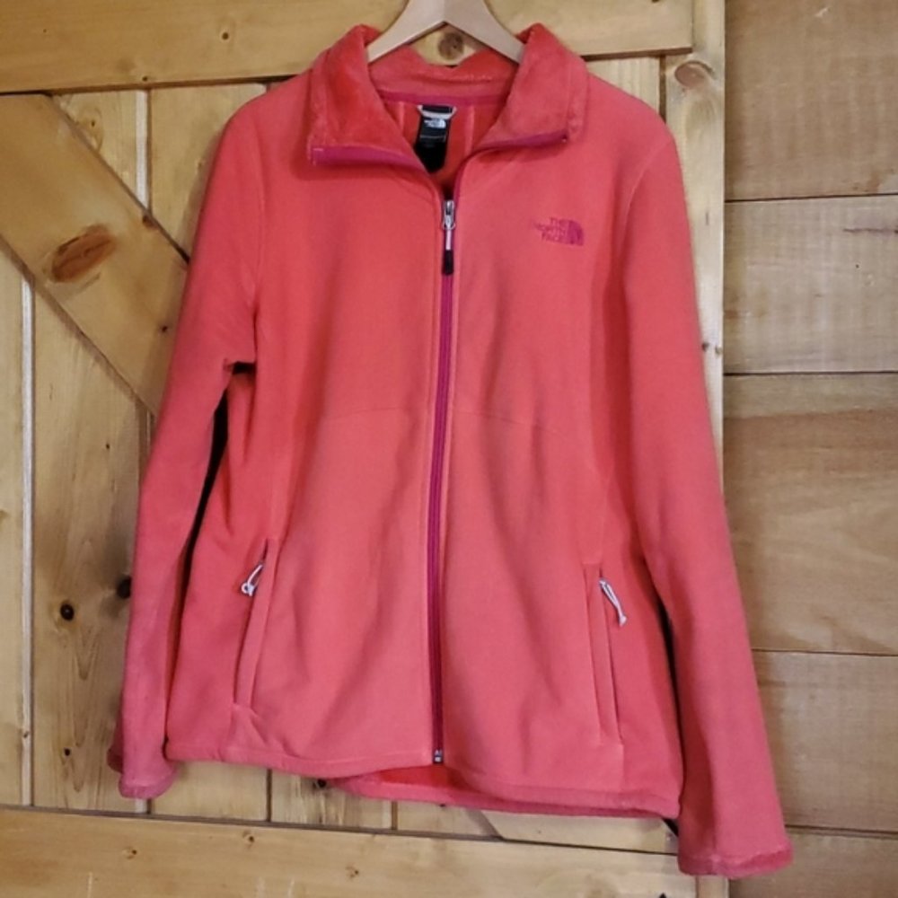 Large Coral North Face Fleece Jacket